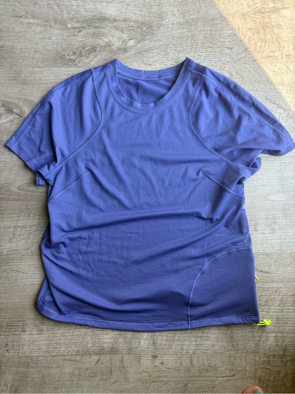 lululemon athletica Short Sleeve Tee in Purple with Neon Yellow Accents